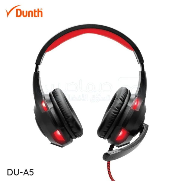 Casque gaming stéréo filaire avec câble 1.8m couleur noire rouge 3.5mm DUNTH DU-A5