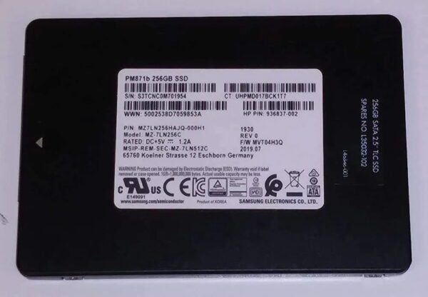 Samsung PM871 MZ-7LN256D / 2N8J2 128GB 2.5" SATA 6Gbps SSD