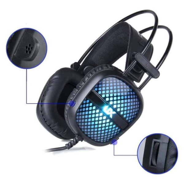6363.jpg Casque Gaming filaire AUX Jack 3.5mm A2 RGB avec Microphone pour PC Smartphone